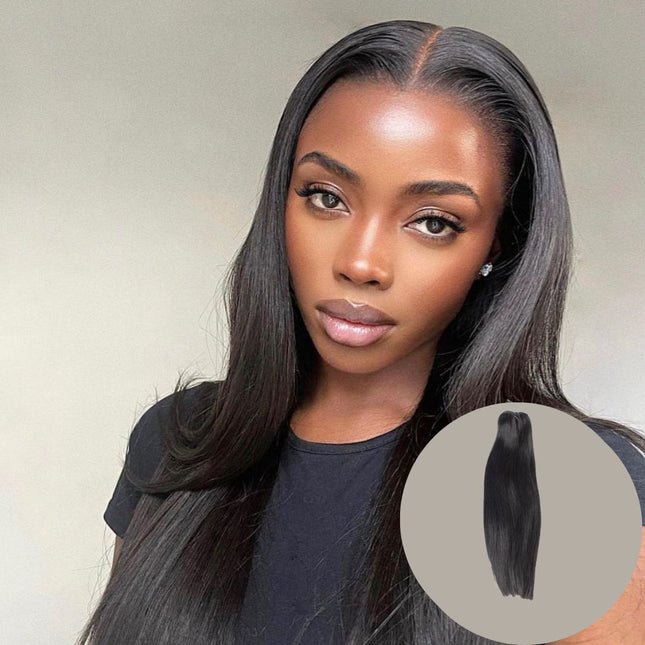 HD Real Scalp Frontal Lace Wig – 100% Raw Human Hair, Straight, Natural Black, 13x4 Transparent Lace, Pre-Plucked Hairline, Glueless, Long-Lasting