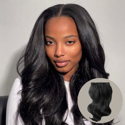 HD Real Scalp Body Wave Closure Wig – 100% Raw Human Hair, Natural Black, Pre-Plucked Hairline, Transparent HD Lace, Glueless, Soft Wavy Texture
