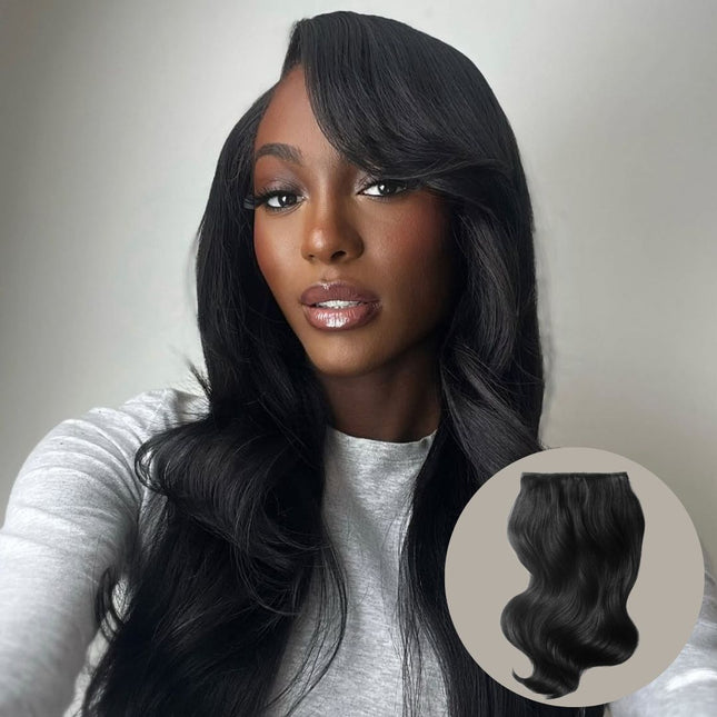 HD Real Scalp Body Wave Closure Wig – 100% Raw Human Hair, Natural Black, Pre-Plucked Hairline, Transparent HD Lace, Glueless, Soft Wavy Texture