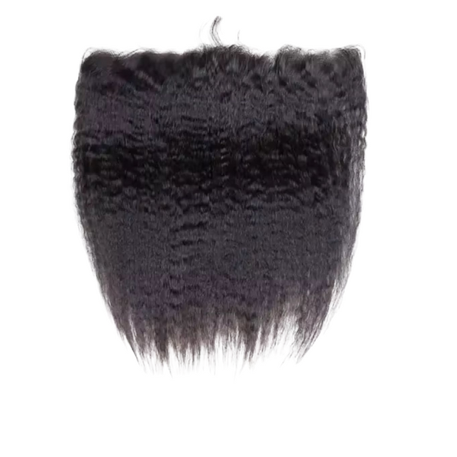 Yaki Straight Lace Frontal – 100% Virgin Human Hair, HD Transparent Lace, Natural Textured Straight Look, Seamless Blend & Versatile Styling