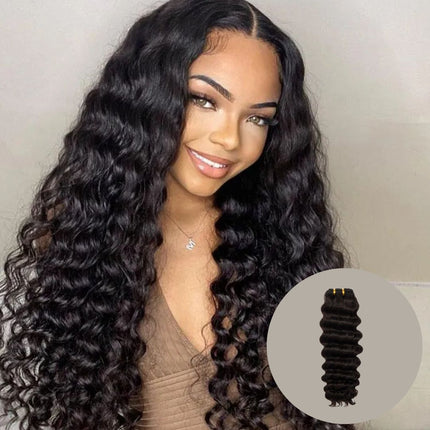 HD Real Scalp Deep Wave Closure Wig – 100% Raw Human Hair, Natural Black, Pre-Plucked Hairline, Transparent HD Lace, Glueless, Defined Voluminous Waves