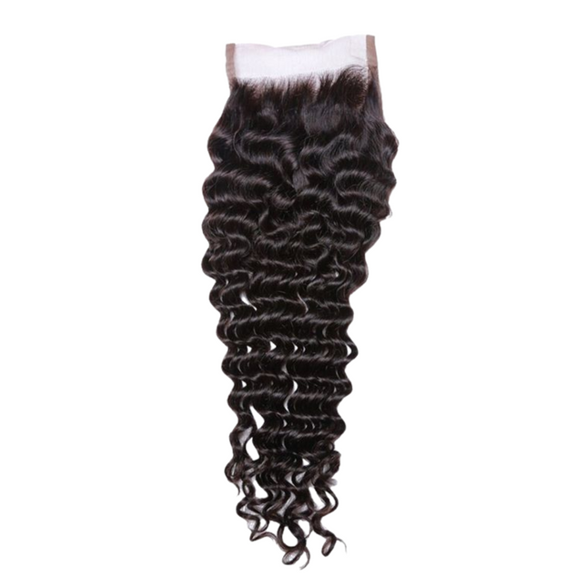 Deep Wave Lace Closure – 100% Virgin Human Hair, HD Transparent Lace, Defined Wavy Texture, Seamless Blend & Full Coverage