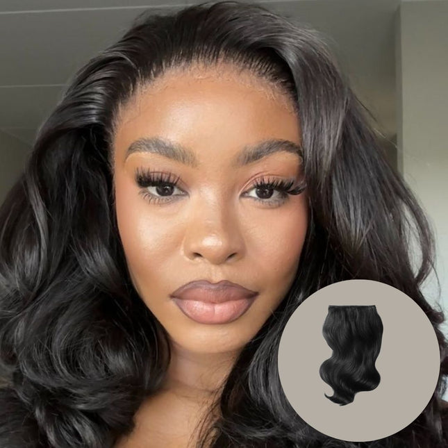 HD Real Scalp Body Wave Closure Wig – 100% Raw Human Hair, Natural Black, Pre-Plucked Hairline, Transparent HD Lace, Glueless, Soft Wavy Texture