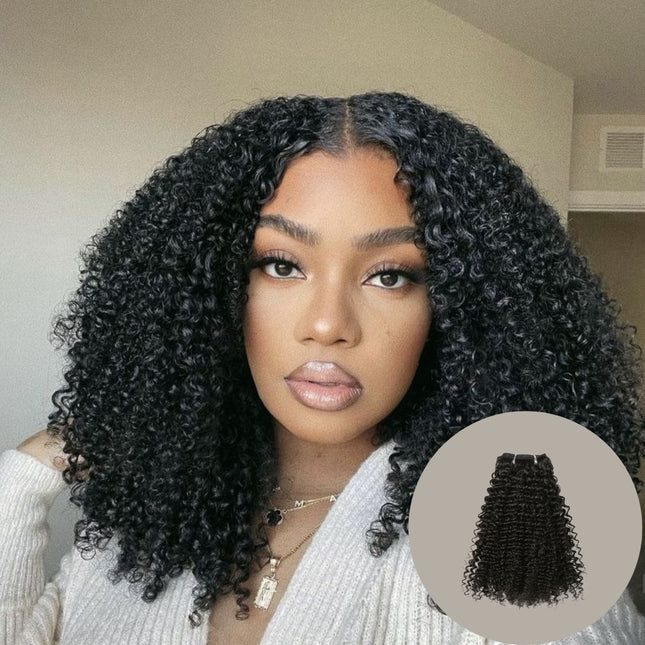 HD Real Scalp Kinky Curl Closure Wig – 100% Raw Human Hair, Natural Black, Pre-Plucked Hairline, Transparent HD Lace, Glueless, Tight Curly Texture